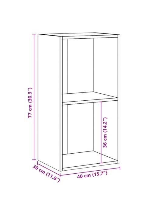 2 korrusega riiul sonoma tamm 40 x 30 x 76,5 cm tehispuit