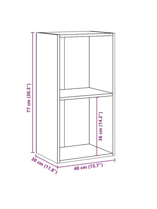 2-korruseline raamaturiiul betoonhall 40x30x76,5 puitlaastplaat