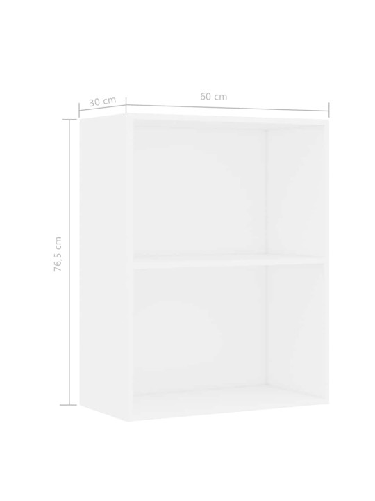 RAAMATURIIUL VALGE 60X30X76,5 CM ENGINEERED WOOD