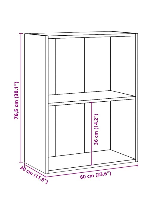 2 korrusega riiul sonoma tamm 60x30x76,5 cm puitlaastplaat