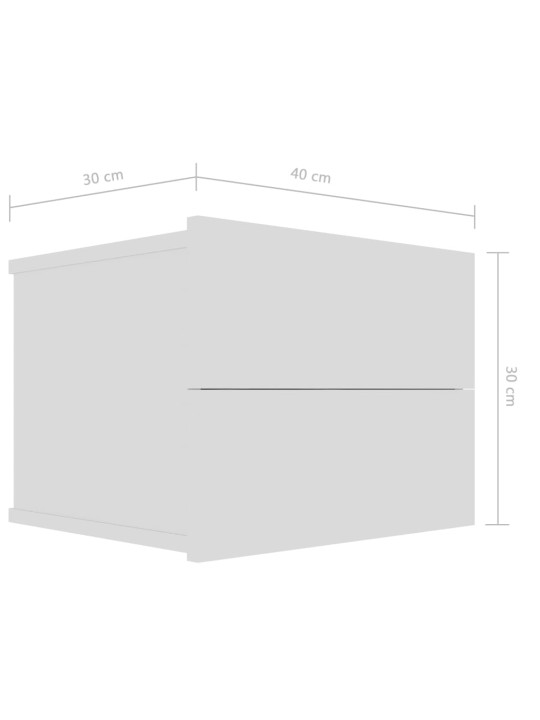 Öökapid 2 tk, valge, 40 x 30 x 30 cm, puitlaastplaat