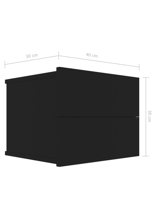 Öökapid 2 tk, must, 40 x 30 x 30 cm, puitlaastplaat