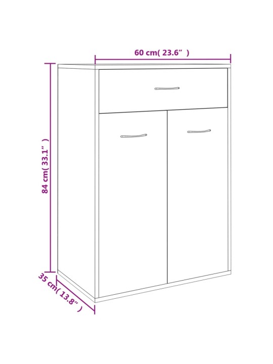 Kingakapp, sonoma tamm, 60 x 35 x 84 cm, puitlaastplaat