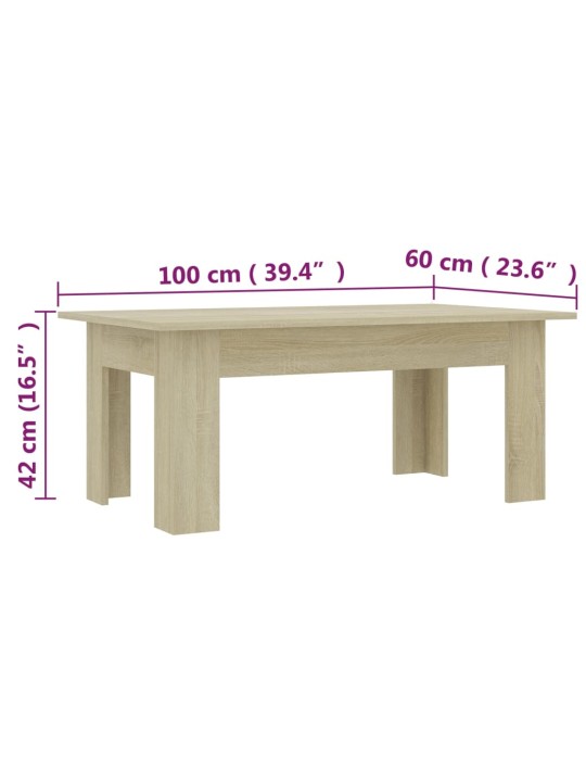 Kohvilaud, sonoma tamm 100 x 60 x 42 cm puitlaastplaat