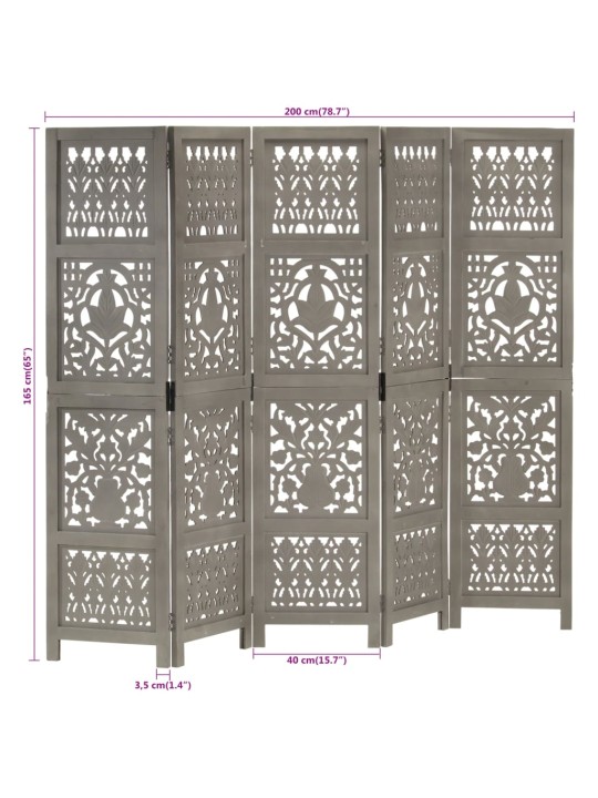 5 paneeliga sirm, hall, 200 x 165 cm, toekas mangopuit