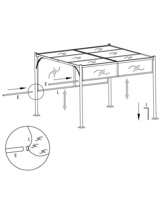 Lehtla eemaldatava katusega 3 x 3 m, antratsiithall