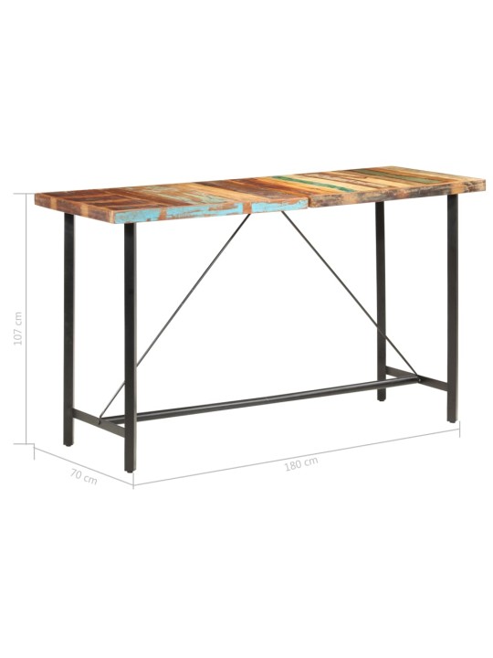 Baarilaud, 180 x 70 x 107 cm, taaskasutatud puit