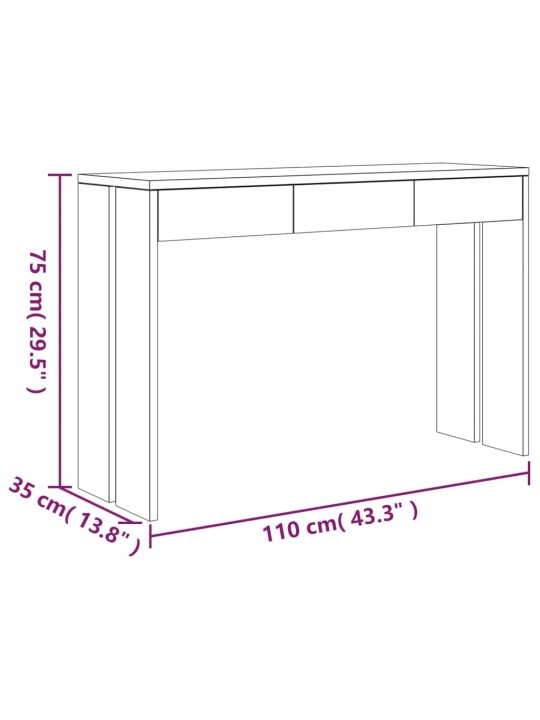 Konsoollaud, 110 x 35 x 75 cm, tiikpuu