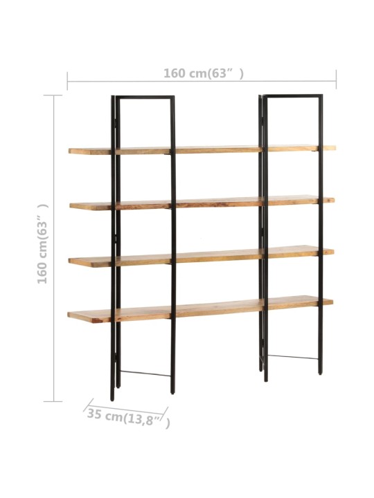 4 riiuliga raamaturiiul 160 x 35 x 160 cm toekas mangopuit