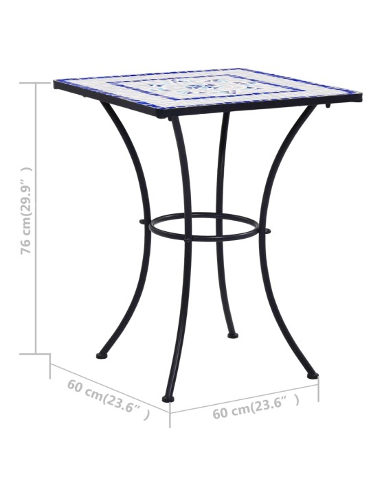 3-kohaline bistrookomplekt, keraamilised plaadid, sinine, valge