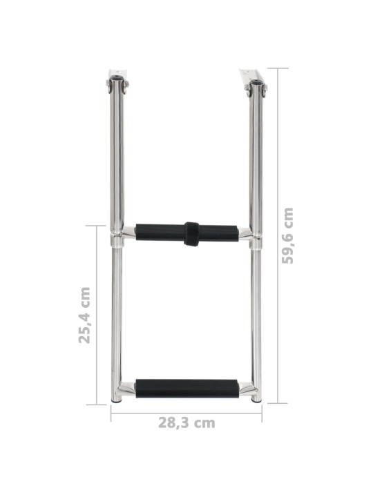 Kokkupandav laevatrapp 2 astmega, roostevaba teras