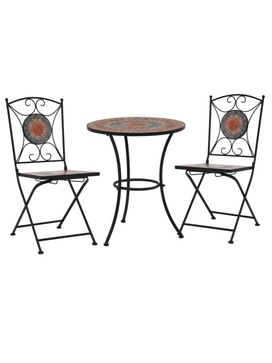 3-kohaline bistrookomplekt, keraamilised plaadid, oranž/hall