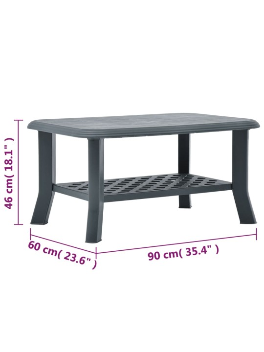 Kohvilaud, roheline, 90 x 60 x 46 cm, plast