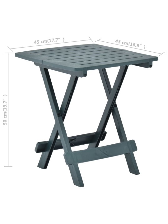 Kokkupandav aialaud, roheline, 45 x 43 x 50 cm, plastist