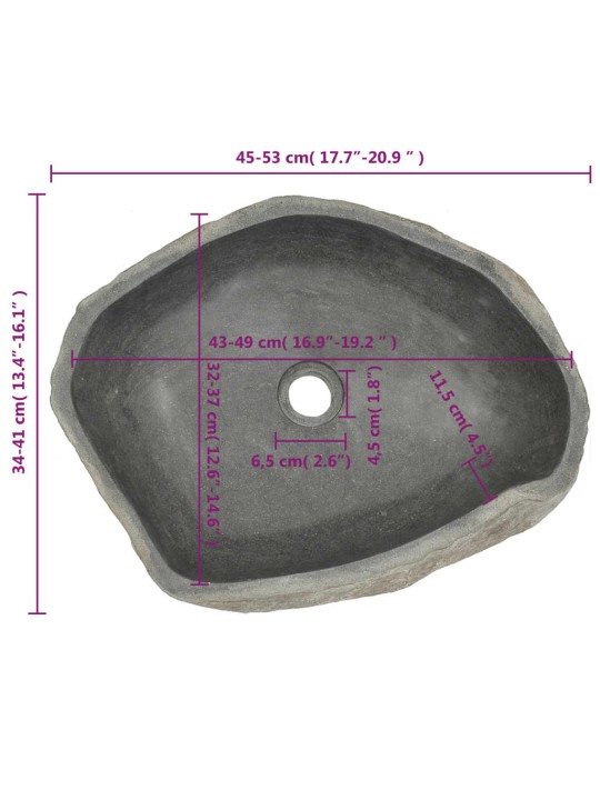 Kivist valamu, ovaalne 45-53 cm