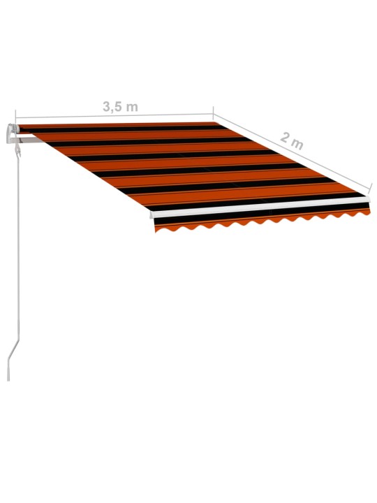 Automaatselt sissetõmmatav varikatus, 350x250 cm oranž ja pruun