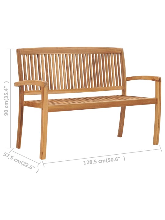 2-kohaline virnastatav aiapink lauaga 128,5 cm, toekas tiikpuit