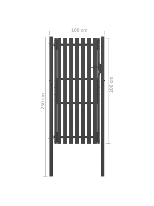 Aiavärav, teras, 1 x 2,5 m, antratsiithall