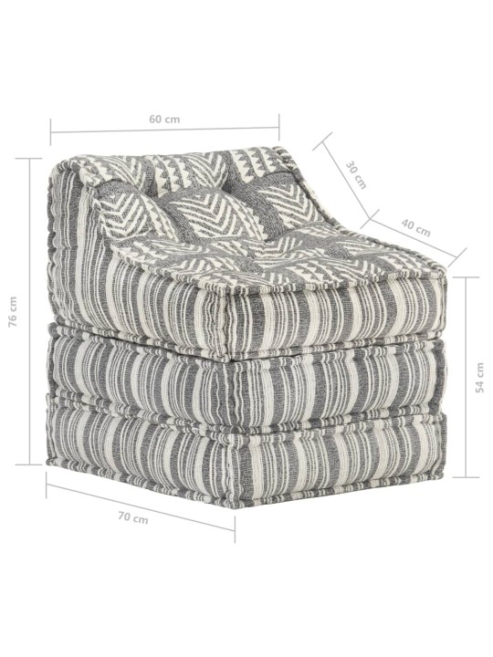 Modulaarne tumba, hallitriibuline, kangas