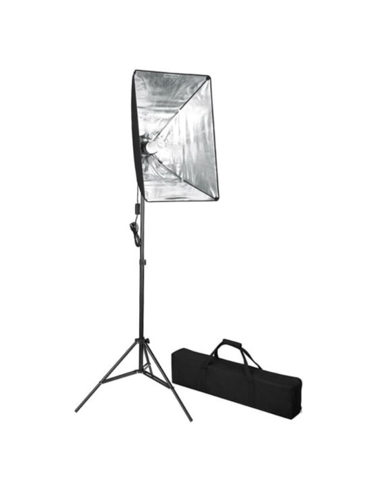 Fotostuudiokomplekt taustapildi ja softboxi valgustusega