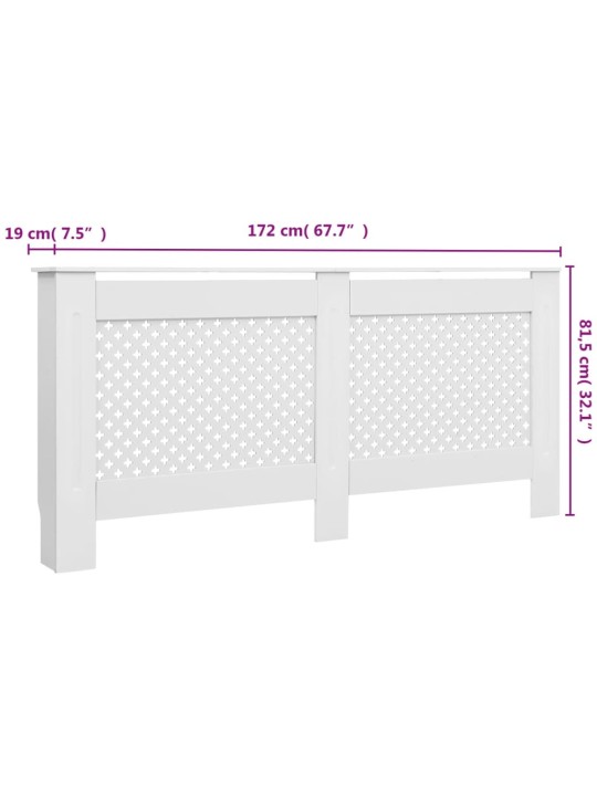 Radiaatorikatted 2 tk, valged, 172 x 19 x 81,5 cm, mdf