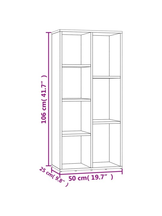 Raamaturiiul sonoma tamm, 50 x 25 x 106 cm, puitlaastplaat