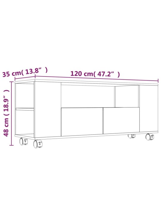 Telerikapp, hall, 120x35x48 cm, tehispuit