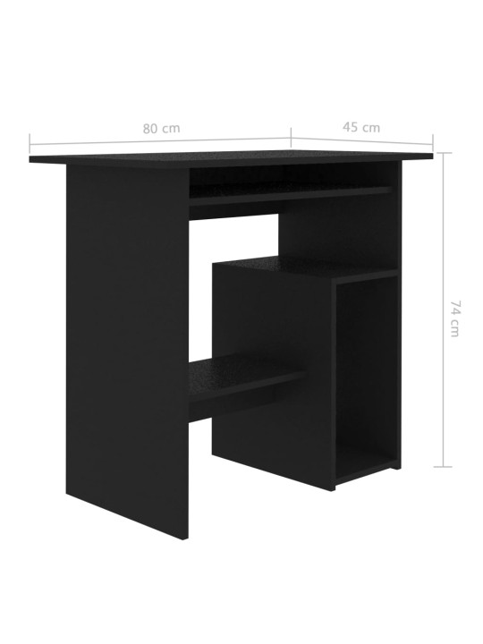 Kirjutuslaud,  must, 80 x 45 x 74 cm, puitlaastplaat