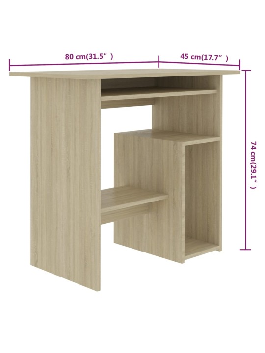 Kirjutuslaud, sonoma tamm, 80 x 45 x 74 cm, puitlaastplaat