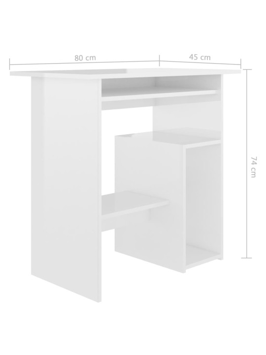 Kirjutuslaud, valge, 80 x 45 x 74 cm, puitlaastplaat