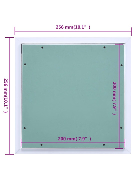 Ligipääsupaneel alumiiniumraami ja kipsiga 200 x 200 mm