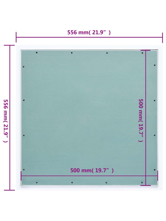 Ligipääsupaneel alumiiniumraami ja kipsiga 500 x 500 mm