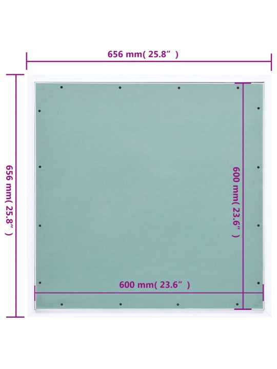 Ligipääsupaneel alumiiniumraami ja kipsiga 600 x 600 mm