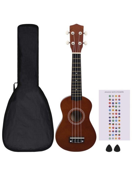 Sopran ukulele komplekt kotiga lastele naturaalne 21"