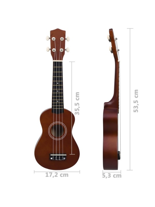 Sopran ukulele komplekt kotiga lastele naturaalne 21"