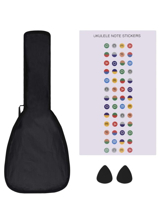 Sopran ukulele komplekt kotiga lastele naturaalne 21"