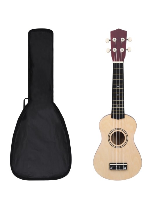 Sopran ukulele komplekt kotiga lastele naturaalne 21"