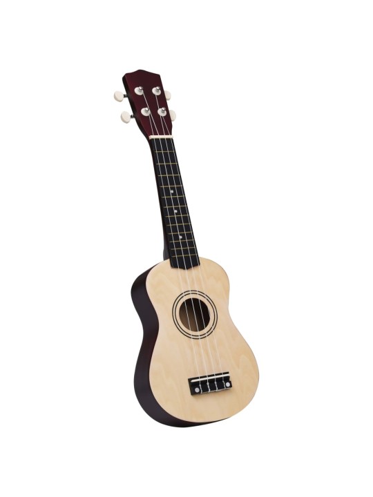 Sopran ukulele komplekt kotiga lastele naturaalne 21"