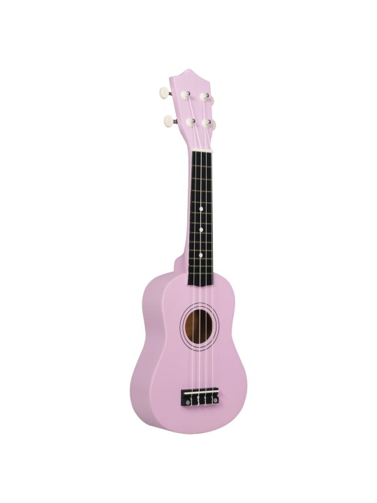 Sopran ukulele komplekt kotiga lastele roosa 21"