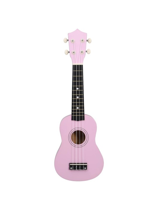 Sopran ukulele komplekt kotiga lastele roosa 21"