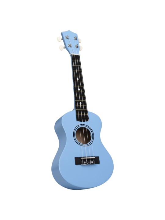 Sopran ukulele komplekt kotiga lastele sinine 21"