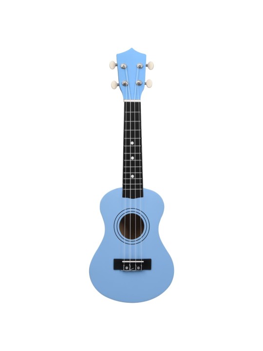 Sopran ukulele komplekt kotiga lastele sinine 21"