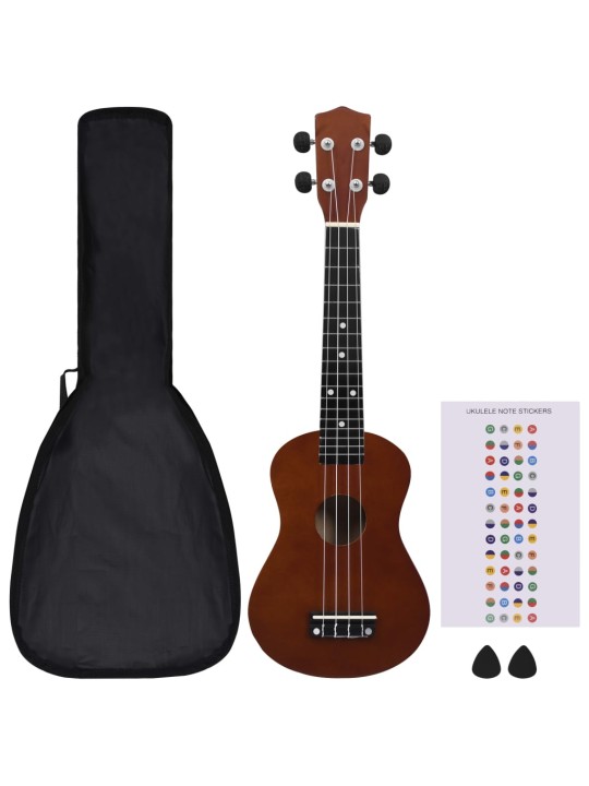 Sopran ukulele komplekt kotiga lastele naturaalne 23"