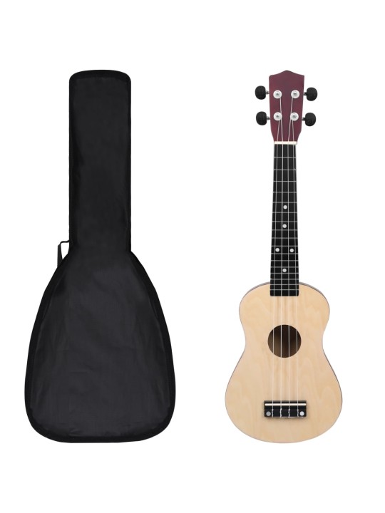 Sopran ukulele komplekt kotiga lastele naturaalne 23"