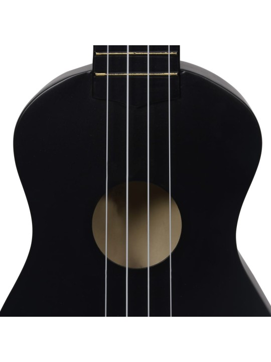 Sopran ukulele komplekt kotiga lastele must 23"