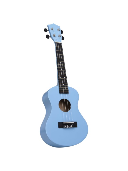 Sopran ukulele komplekt kotiga lastele sinine 23"