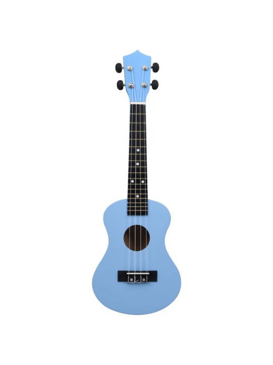 Sopran ukulele komplekt kotiga lastele sinine 23"