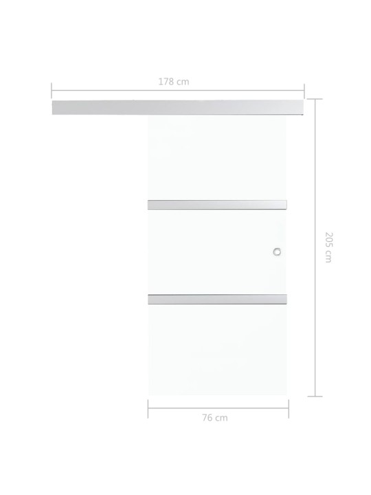 Lükanduks, pehmed piirajad, esg-klaas ja alumiinium 76 x 205 cm