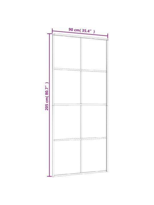 Liuguks, alumiinium ja esg-klaas, 90 x 205 cm, must