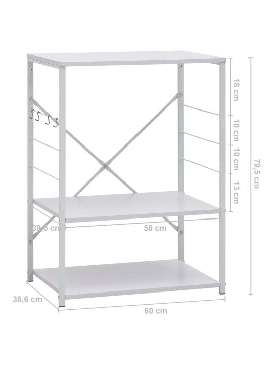 Mikrolaineahju kapp, valge 60x39,6x79,5 cm, tehispuit